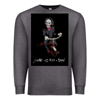 Charcoal Heather Saw I Want To Play A Game Picture Premium Sweatshirt - maiPhamDesign
