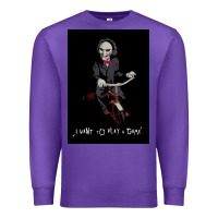 Purple Saw I Want To Play A Game Picture Premium Sweatshirt - maiPhamDesign