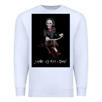 White Saw I Want To Play A Game Picture Premium Sweatshirt - maiPhamDesign
