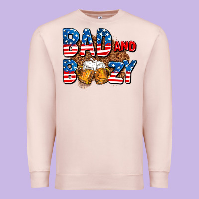 Bad And Boozy Usa Premium Sweatshirt Designed By Adodesignshop