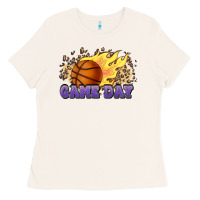 Bone game day basketball leopard flames fireball Ladies Tee - HowdyJamesFarm
