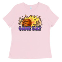 Game Day Basketball Leopard Flames Fireball Ladies Tee | Teevron