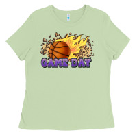 Matcha game day basketball leopard flames fireball Ladies Tee - HowdyJamesFarm