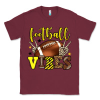 Burgundy Football vibes yellow and black team color Classic Tee - HowdyJamesFarm