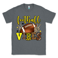 Charcoal Heather Football vibes yellow and black team color Classic Tee - HowdyJamesFarm