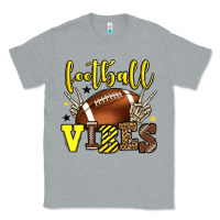 Heather Grey Football vibes yellow and black team color Classic Tee - HowdyJamesFarm