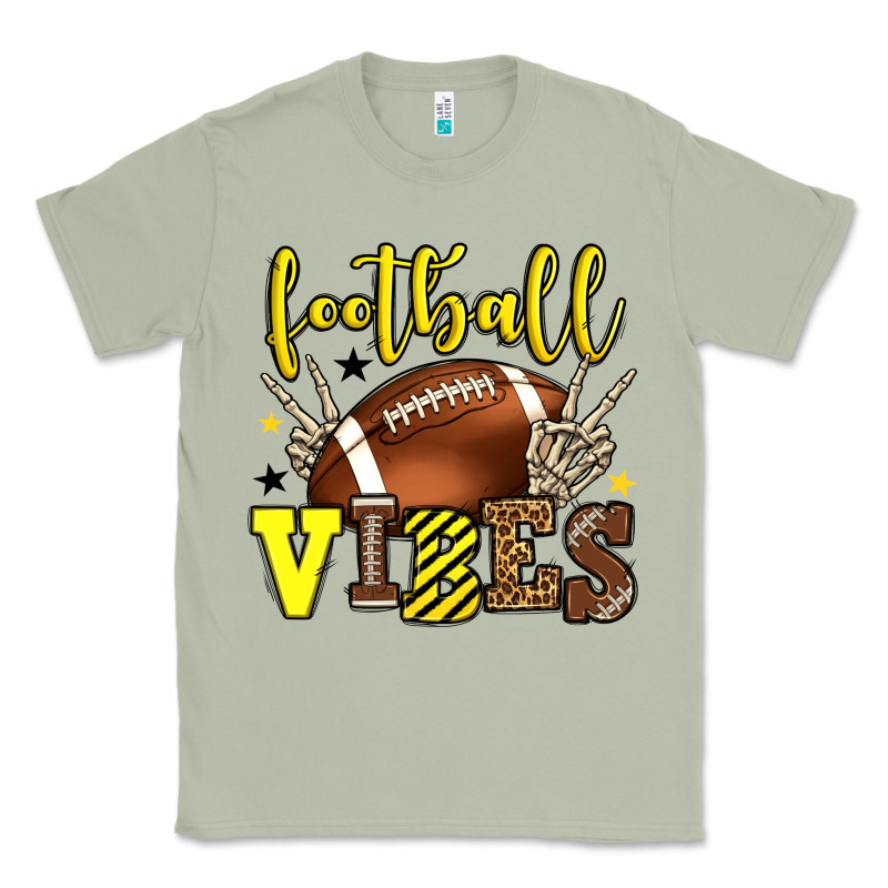 Football Vibes Yellow And Black Team Color Classic Tee by HowdyJamesFarm | Teevron