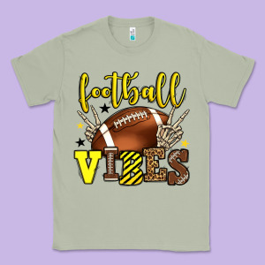 Football Vibes Yellow And Black Team Color Classic Tee Designed By Howdyjamesfarm