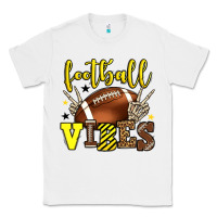White Football vibes yellow and black team color Classic Tee - HowdyJamesFarm