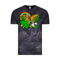 Cloud Black St. Patrick's Day hearts with leopard Vintage Tee - HowdyJamesFarm