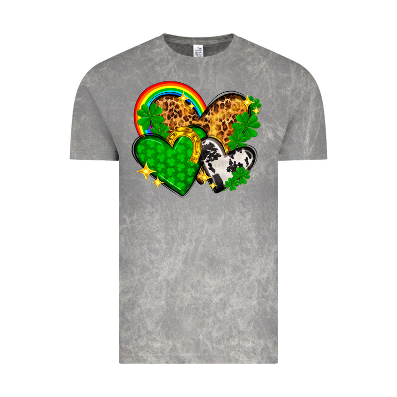 St. Patrick's Day Hearts With Leopard Vintage Tee by HowdyJamesFarm | Teevron