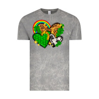 Cloud Rock St. Patrick's Day hearts with leopard Vintage Tee - HowdyJamesFarm