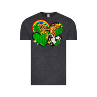 Vintage Black St. Patrick's Day hearts with leopard Vintage Tee - HowdyJamesFarm