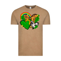 Vintage Coffee St. Patrick's Day hearts with leopard Vintage Tee - HowdyJamesFarm
