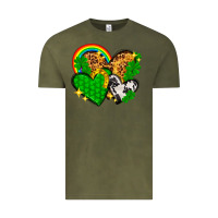 Vintage Olive St. Patrick's Day hearts with leopard Vintage Tee - HowdyJamesFarm