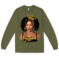 Army Green black queen Long Sleeve Tee - FaDigitalArtStudio