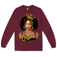Burgundy black queen Long Sleeve Tee - FaDigitalArtStudio