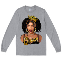 Heather Grey black queen Long Sleeve Tee - FaDigitalArtStudio