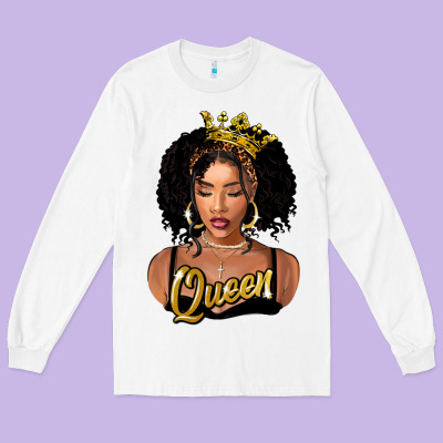 Black Queen Long Sleeve Tee Designed By Fadigitalartstudio