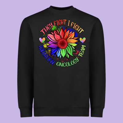 Oncology Team Sunflower Heavyweight Sweatshirt Designed By Barkaloodesign