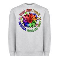 Heather Grey oncology team sunflower Heavyweight Sweatshirt - BarkalooDesign
