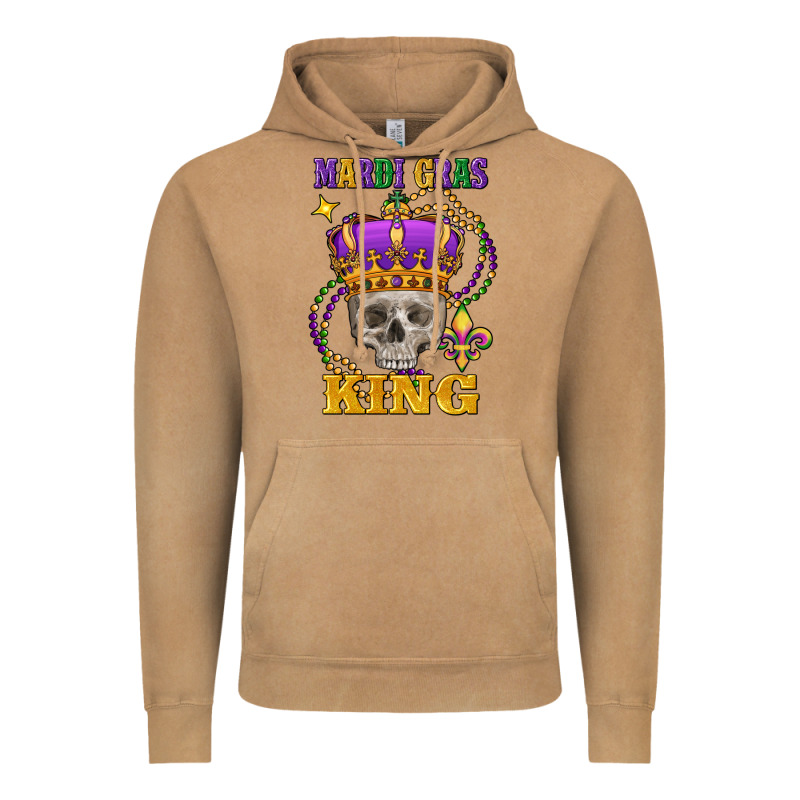 Skull Mardi Gras King Vintage Hoodie by FaDigitalArtStudio | Teevron
