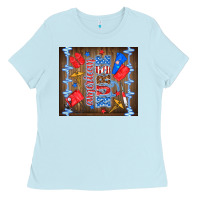 Baby Blue American nurse Ladies Tee - TumblerDesignByShophia