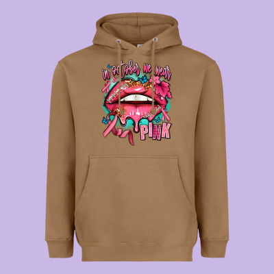In October We Wear Pink  Lips Heavyweight Hoodie Designed By Adodesignshop