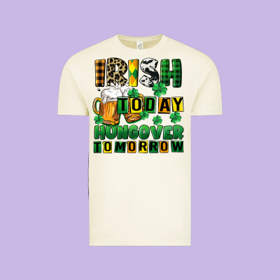 Irish Today Hungover Tomorrow Vintage Tee Designed By Cowgirlartshop