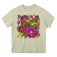 Mossy Mardi Gras hearts Heavy Core Tee - NancyCooperArtShop