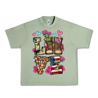 Oil Green love valentine's day army boots olivia Urban Heavy Tee - OliviaCreatesArt