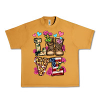 Love Valentine's Day Army Boots Olivia Urban Heavy Tee | Teevron