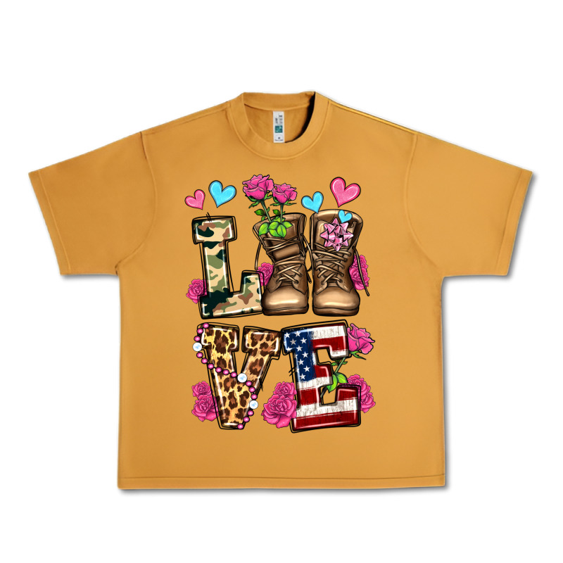 Love Valentine's Day Army Boots Olivia Urban Heavy Tee by OliviaCreatesArt | Teevron