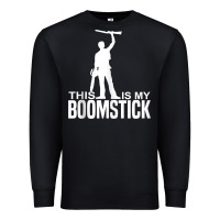 Black this is my boomstick shotgun chainsaw dead evil halloween tank top Premium Sweatshirt - maiPhamDesign