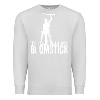 Dove Grey this is my boomstick shotgun chainsaw dead evil halloween tank top Premium Sweatshirt - maiPhamDesign