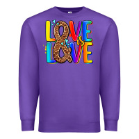 Purple pride lgbtqi love is love Premium Sweatshirt - AdoDesignShop