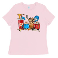 Bubblegum Pink Hockey coffee cup Ladies Tee - HowdyJamesFarm