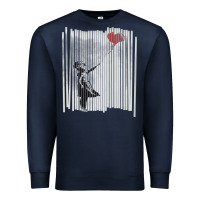 Navy banksy balloon girl cute Premium Sweatshirt - maiPhamDesign