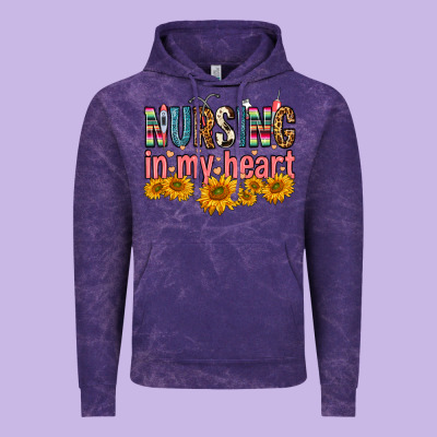 Nursing In My Heart Vintage Hoodie Designed By Fadigitalartstudio