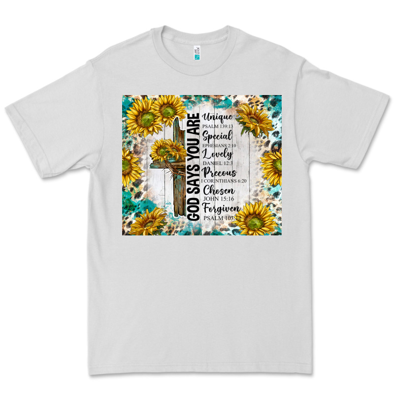 God Says You Are With Sunflower Premium Tee by TumblerDesignByShophia | Teevron