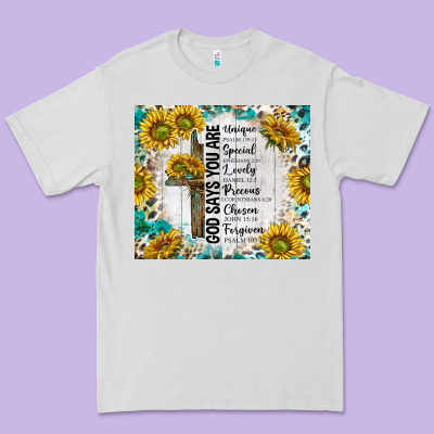 God Says You Are With Sunflower Premium Tee Designed By Tumblerdesignbyshophia
