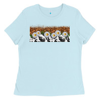 Baby Blue cowhide leopard daisies Ladies Tee - TumblerDesignByShophia