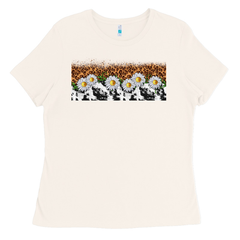 Cowhide Leopard Daisies Ladies Tee by TumblerDesignByShophia | Teevron