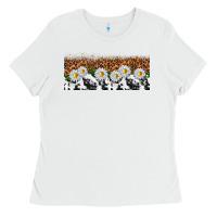 White cowhide leopard daisies Ladies Tee - TumblerDesignByShophia