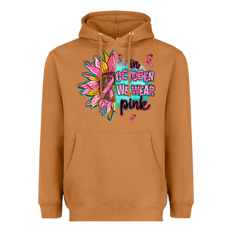 Sunflower In October We Wear Pink Heavyweight Hoodie by AdoDesignShop | Teevron
