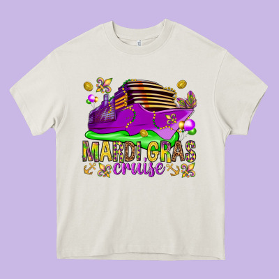 Mardi Gras Cruise Heavy Core Tee Designed By Nancycooperartshop