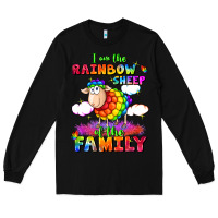 Black I am the rainbow sheep of the family Long Sleeve Tee - FaDigitalArtStudio