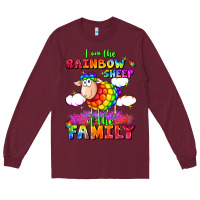 Burgundy I am the rainbow sheep of the family Long Sleeve Tee - FaDigitalArtStudio