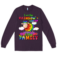 Plum I am the rainbow sheep of the family Long Sleeve Tee - FaDigitalArtStudio
