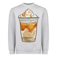 Heather Grey iced caramel frappuccino coffee Heavyweight Sweatshirt - BarkalooDesign